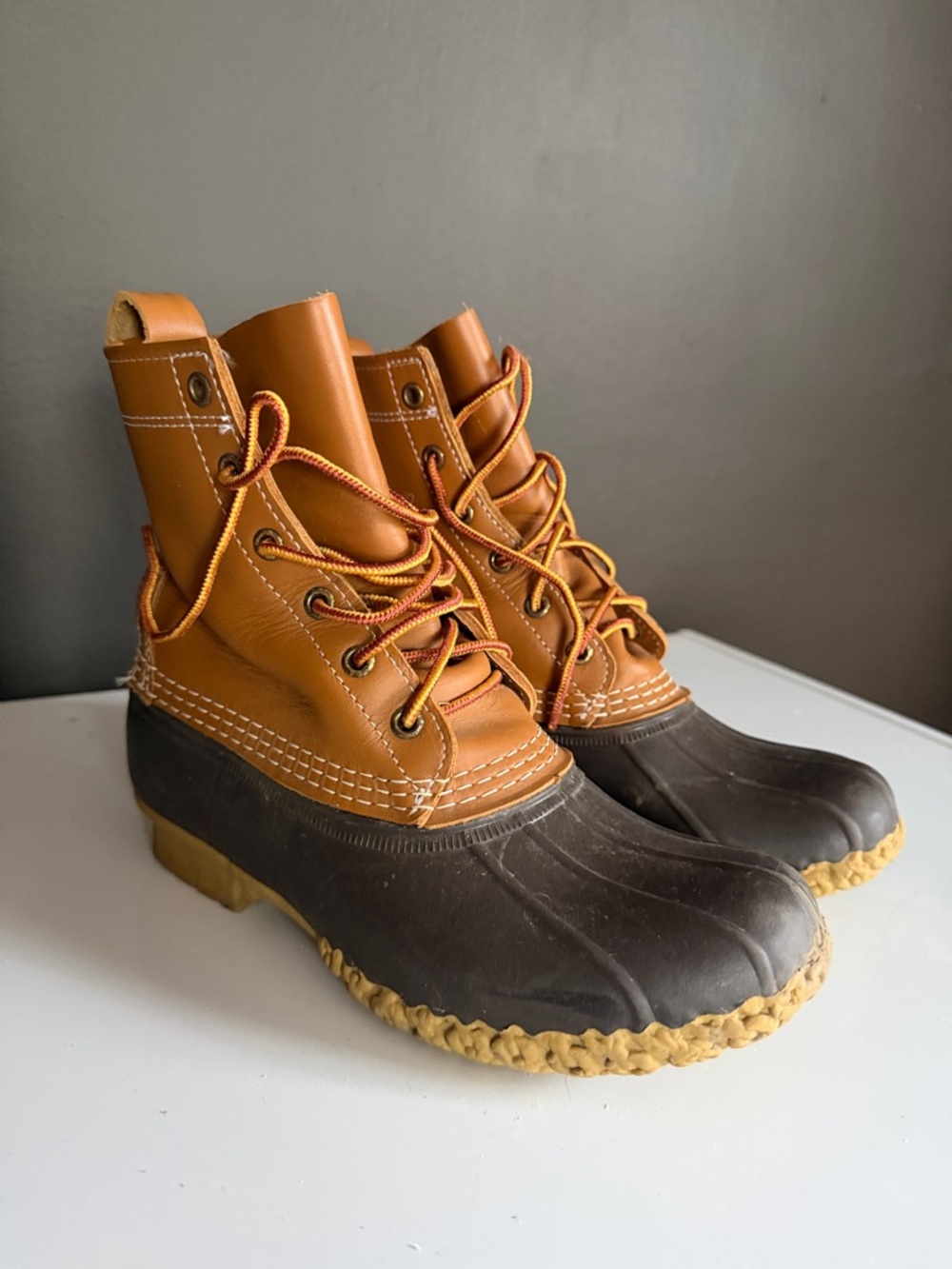 LL BEAN Duck Boots in Brown and Dark Brown